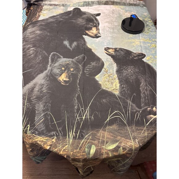 James Hautman Black Bears Shower Curtain 100% Polyester Creative Bath - Picture 1 of 4